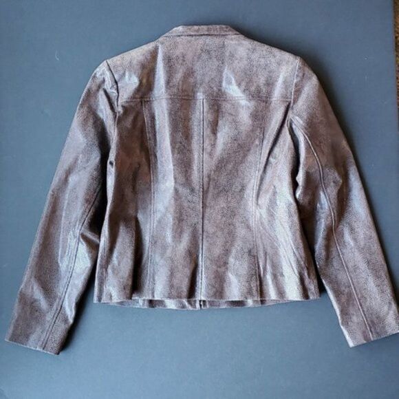 💍Alfani 100% Leather Brown Jacket - Picture 6 of 8